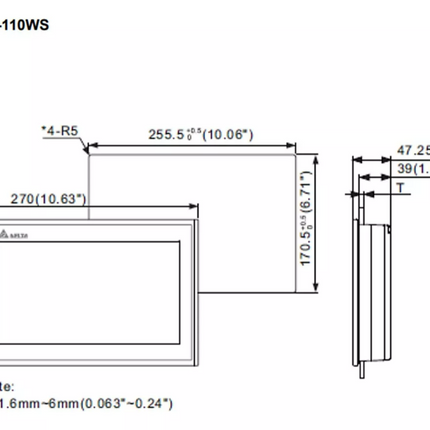 DOP-110WS IHM 10.1” (1024 * 600) 65,536 Colors ethernet