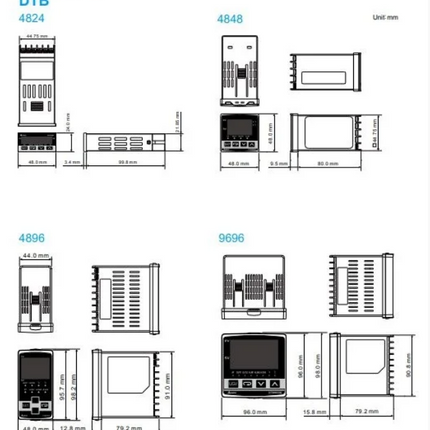 DTB4848LR - CONTROLADOR DE TEMPERATURA 48X48MM SAIDA TENSÃO/RELE 100~240VAC