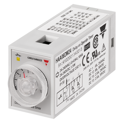 HAA14QM24 - RELE TEMPORIZADOR MULTIFUNÇÃO 0,1Seg A 100H 4REV 24~240VAC