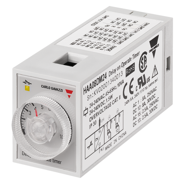 HAA14QM24 - RELE TEMPORIZADOR MULTIFUNÇÃO 0,1Seg A 100H 4REV 24~240VAC