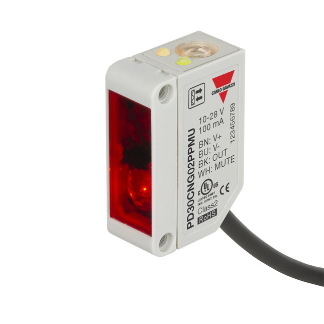 PD30CNG02PPMU - SENSOR FOTOELETRICO 10X30X20 REFLEX PNP NA+NF CB 2M TRANSP