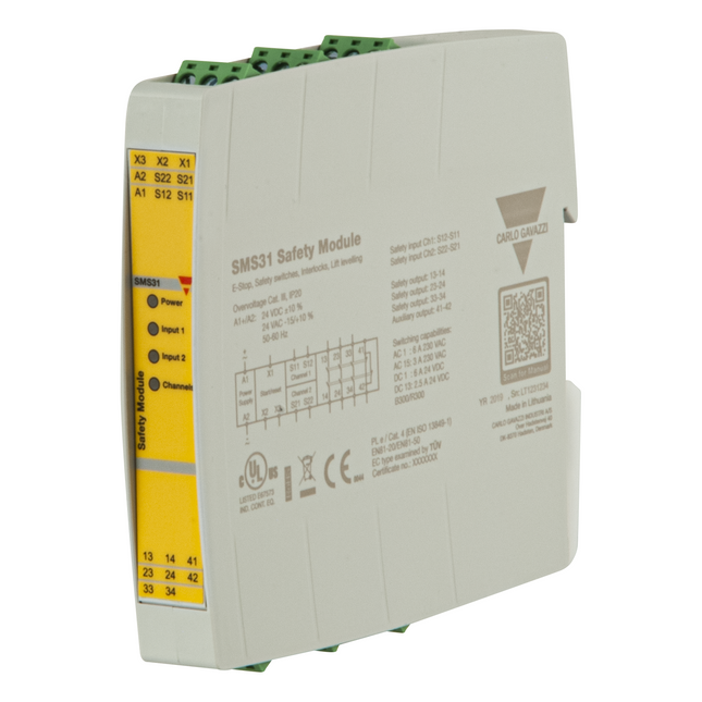 SMS31 - RELE DE SEGURANÇA 3NA+1NF 24VCC/VCA C.G